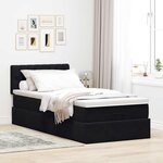 vidaXL Cadre de lit ottoman avec matelas noir 90x190 cm velours