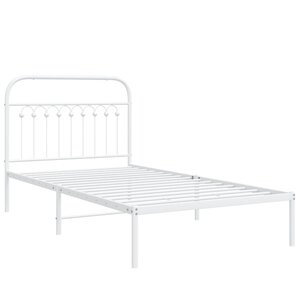 vidaXL Cadre de lit métal avec tête de lit blanc 100x200 cm