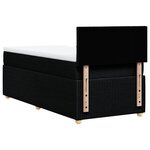 vidaXL Sommier à lattes de lit avec matelas Noir 90x200 cm Tissu