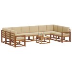 vidaXL Ensemble de canapés d'extérieur 11 Pièces Naturel et Beige