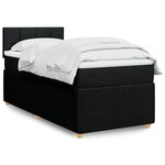 vidaXL Sommier à lattes de lit avec matelas Noir 90x190 cm Tissu