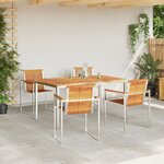 Ensemble de Dîner de Jardin 5 pièces vidaXL en Bois Massif d'Acacia