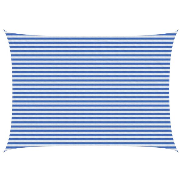 vidaXL Voile d'ombre 3 5 x 4 5 m HDPE Rectangulaire Bleu et Blanc