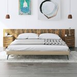 vidaXL Tête de lit avec armoires Chêne fumé Bois d'ingénierie
