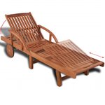 vidaXL Chaise longue bois d'acacia solide