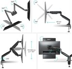 Onkron g200 blk support de bureau pour deux écrans pc de 13 à 32 pouces noir