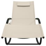 vidaXL Chaises longues à bascule 2 Pièces Crème Acier et textilène