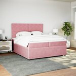 vidaXL Sommier à lattes de lit avec matelas Rose 200x200 cm Velours