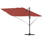 vidaXL Parasol Déporté Terracotta Polyester  Acier Grand