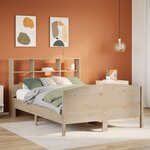 vidaXL Lit bibliothèque sans matelas 160x200 cm bois massif de pin