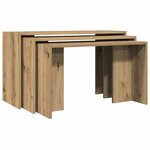 vidaXL Tables gigognes 3 Pièces chêne artisanal bois d'ingénierie