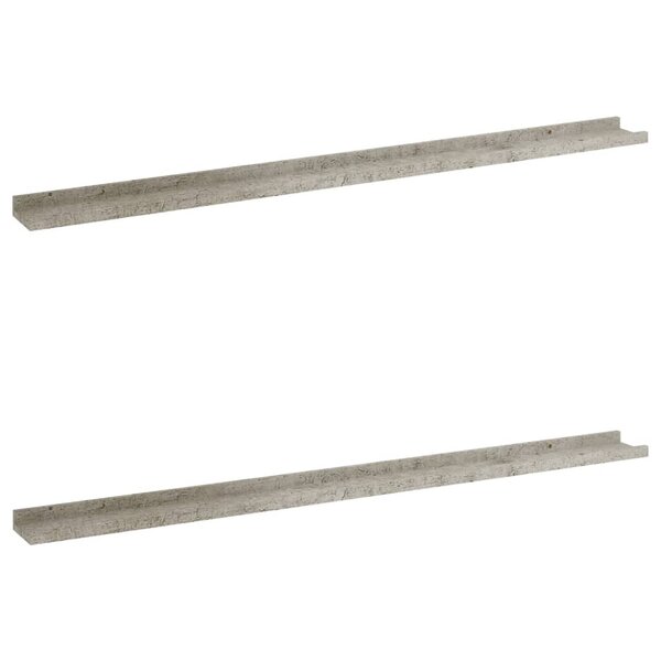 vidaXL Étagères murales 2 Pièces Gris béton 115x9x3 cm