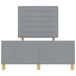vidaXL Cadre de lit avec tête de lit Gris clair 160 x 200 cm tissu