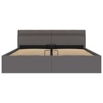 vidaXL Cadre de lit à rangement avec LED Gris Similicuir 180x200 cm