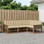 vidaXL Ensemble de canapés d'extérieur 4 Pièces Naturel et Beige