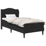 vidaXL Cadre de lit avec tête de lit Noir 90 x 190 cm Simili cuir