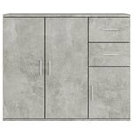 vidaXL Buffet Gris béton 91x29 5x75 cm Bois d'ingénierie