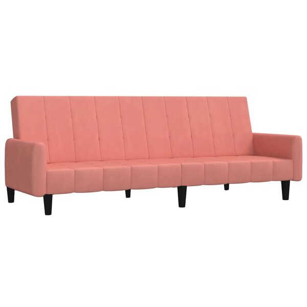 vidaXL Canapé-lit à 2 places Rose Velours