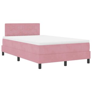 vidaXL Lit à ressort LED avec matelas Rose 120 x 200 cm Velours