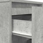 vidaXL Table de chevet avec lumières LED gris béton 38x34x65 cm