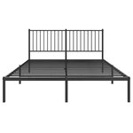 vidaXL Cadre de lit métal sans matelas avec tête de lit noir 150x200cm