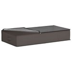vidaXL Boîte de rangement avec fenêtre transparente Gris Tissu intissé