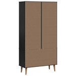 vidaXL Vitrine en Verre Noir 90 x 35 x 175 cm