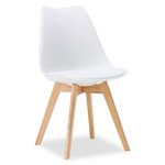 Chaise Blanche avec Pieds en Bois