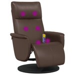 vidaXL Fauteuil inclinable de massage repose-pieds marron similicuir