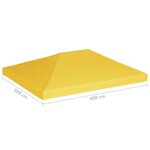 vidaXL Toile de toit de belvédère 270 g/m² 4x3 m Jaune