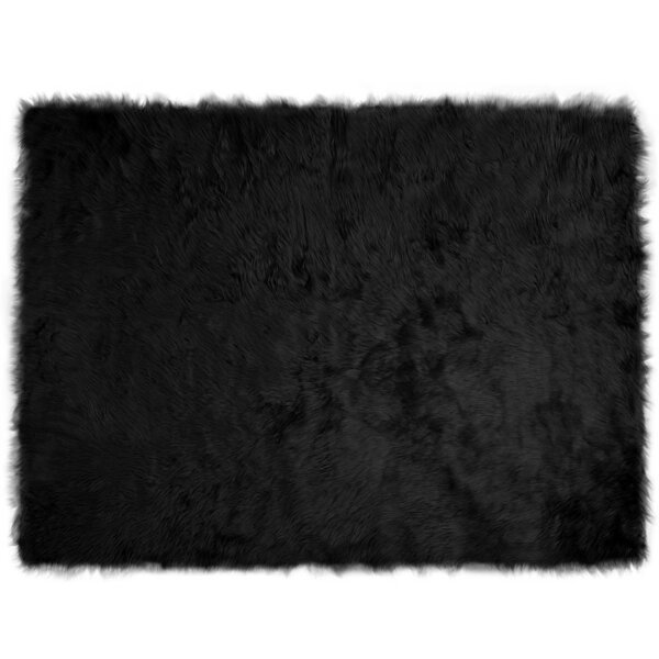 vidaXL Tapis en fausse Tafalla Noir 160 x 230 cm Polyester