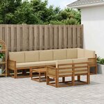 vidaXL Ensemble de canapés d'extérieur 9 Pièces Naturel et Beige