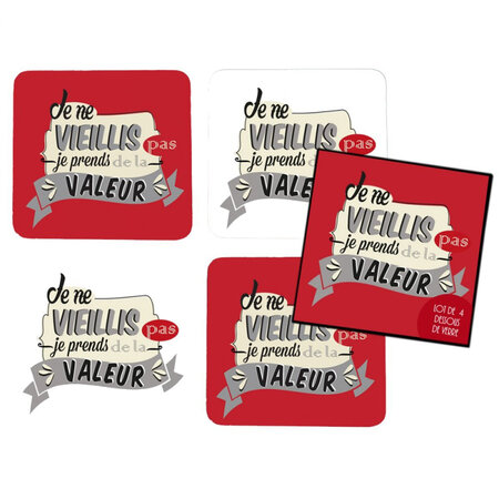 4 sous verres - je ne vieillis pas