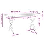 vidaXL Table basse cadre en X 100x50x45 5 cm bois de pin massif fonte