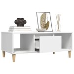 vidaXL Table basse Blanc 90x50x36 5 cm Bois d'ingénierie