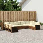 vidaXL Ensemble de canapés d'extérieur 9 Pièces Naturel et Crème