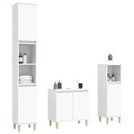 vidaXL Ensemble de meubles salle de bain 3 Pièces blanc bois d'ingénierie