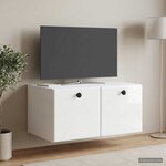 vidaXL Meuble TV mural 59 5 x 41 x 30 cm Blanc brillant