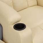 vidaXL Fauteuil de massage Crème Tissu