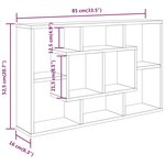 vidaXL Étagère murale blanc 85x16x52 5 cm bois d'ingénierie
