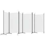 vidaXL Cloison de séparation 6 panneaux Blanc 520x180 cm Tissu