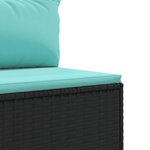 vidaXL Salon de jardin 7 Pièces avec coussins Noir Résine tressée