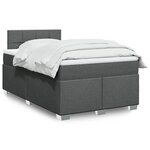 vidaXL Sommier à lattes de lit avec matelas Gris foncé 120x200cm Tissu