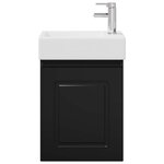 vidaXL Meuble de salle de bain avec robinet Noir 45 5 x 22 5 x 84 cm