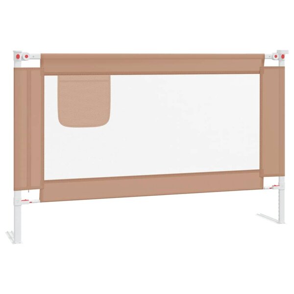 vidaXL Barrière de sécurité de lit d'enfant Taupe 120x25 cm Tissu