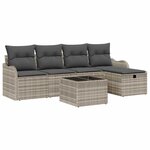 vidaXL Ensemble de canapé de jardin 6 Pièces Gris clair 231 x 117 x 85 cm
