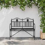 vidaXL Banc de jardin Noir 104 x 54 x 93cm Acier