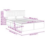 vidaXL Cadre de lit Chêne brun 140 x 200 cm Pin massif