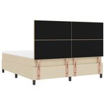 vidaXL Lit à ressorts avec matelas Crème 180 x 200 cm tissu