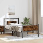 vidaXL Cadre de lit sans matelas chêne fumé 90x190cm bois d'ingénierie
